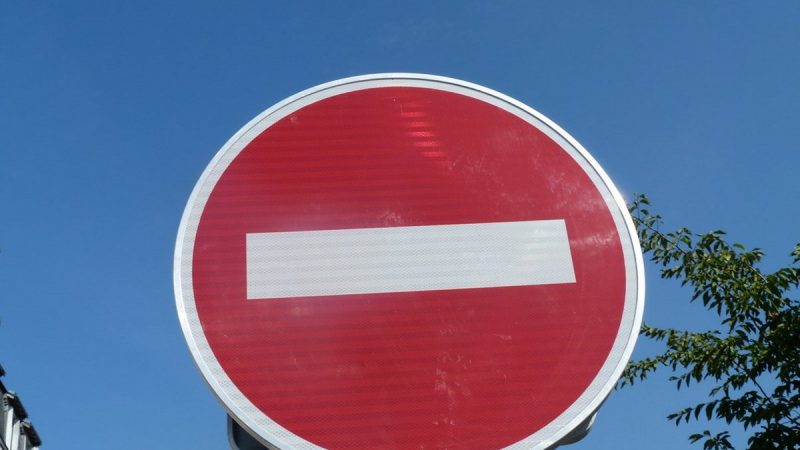 PANNEAU SENS INTERDIT TRAVAUX Tours